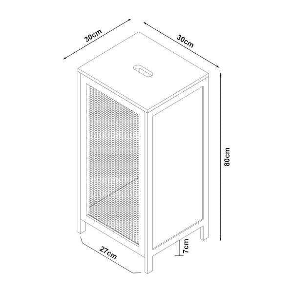 Panier à linge Tervola 51 L Noir/Bambou [en.casa]