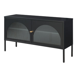 Meuble TV Karlskrona 115x35x64 cm Noir mat [en.casa]