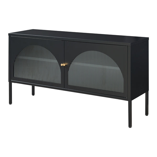 Meuble TV Karlskrona 115x35x64 cm Noir mat [en.casa]