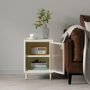Armoire d'appoint Lindau 56 x 40 x 40 cm blanc crème [en.casa]