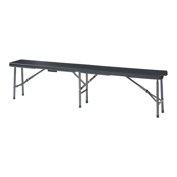 Ensemble banc pliant 2 pcs. Aspect rotin noir [en.casa]