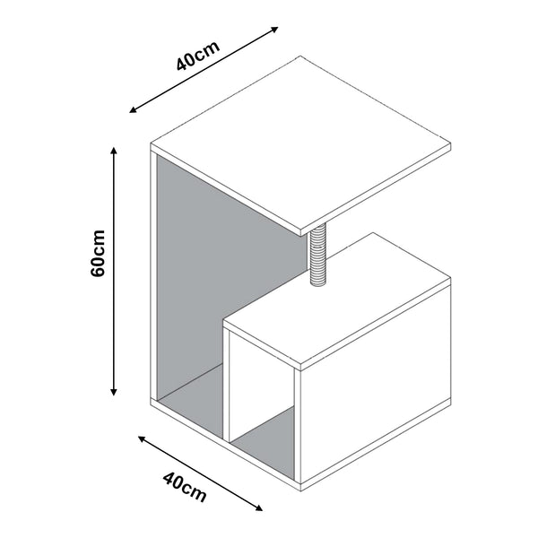 Table d'appoint avec poteau à griffer Masfjorden Blanc [en.casa]
