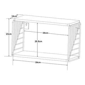 Étagère murale Moss 39x18x23 cm Noir/Blanc [en.casa]