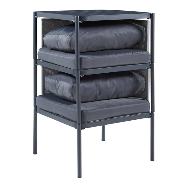 Ensemble de mobilier de jardin Accettura 3 pièces Aluminium Gris [casa.pro]