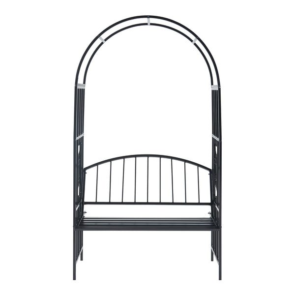 Arche de rose Barile avec banc Noir [casa.pro]