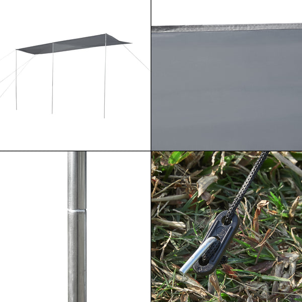 Auvent de caravane Beuningen 400x240x235 cm Gris [pro.tec]