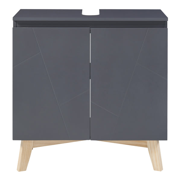 Meuble sous-lavabo Overath 60x60x30cm Gris [en.casa]