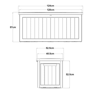 Boîte de rangement Filetto 124x52,5x57 cm Beige [casa.pro]