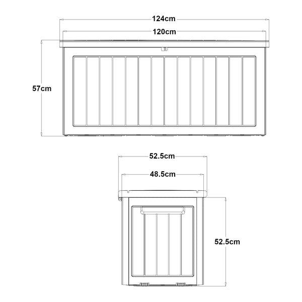 Boîte de rangement Filetto 124x52,5x57 cm Beige [casa.pro]