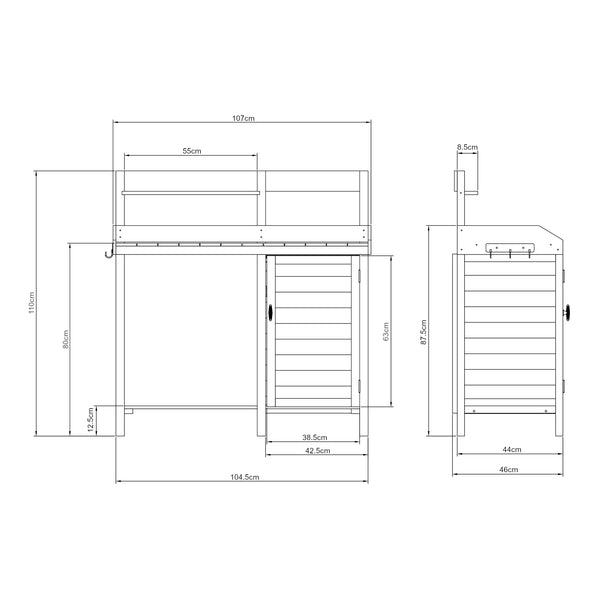 Table de plantation Alessano en bois de sapin [casa.pro]