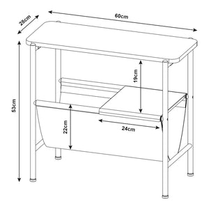 Table d'appoint Samnanger 60x28x53cm Noir [en.casa]