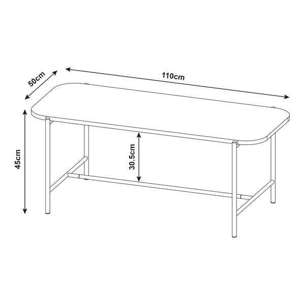 Table basse Samnanger 110x50x45cm Noir [en.casa]