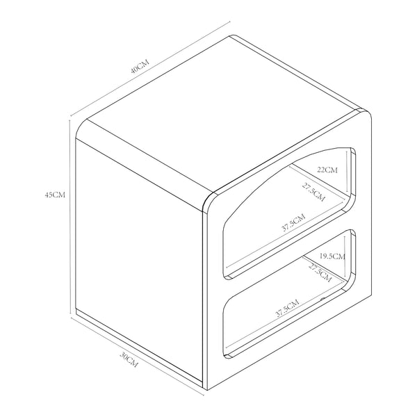 Table d'appoint Vågå 45x40x30 cm Blanc [en.casa]