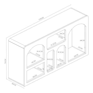 Buffet Vågå avec compartiments ouverts 110x30x70 cm Blanc [en.casa]