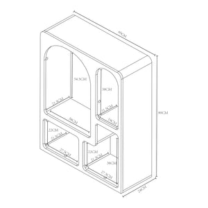 Étagère sur pied Vågå 80x60x24 cm Blanc [en.casa]