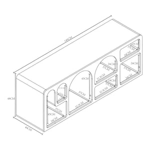 Table TV Vågå 140x40x48 cm Blanc [en.casa]