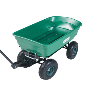 Chariot de jardin Corfinio benne basculante capacité de charge 250 kg vert noir pro.tec