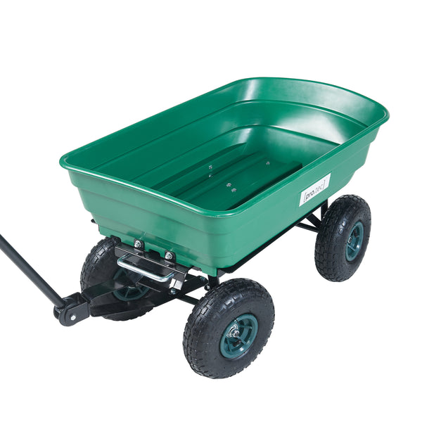 Chariot de jardin Corfinio benne basculante capacité de charge 250 kg vert noir pro.tec