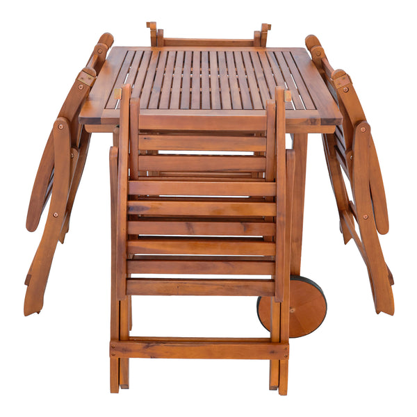 Ensemble de mobilier de jardin Ancarano 5 pièces Bois d'acacia certifié FSC® [en.casa]