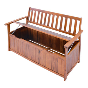 Banc de jardin Avezzano bois d'acacia 130 x 60 x 88 cm naturel Certifié FSC® [en.casa]