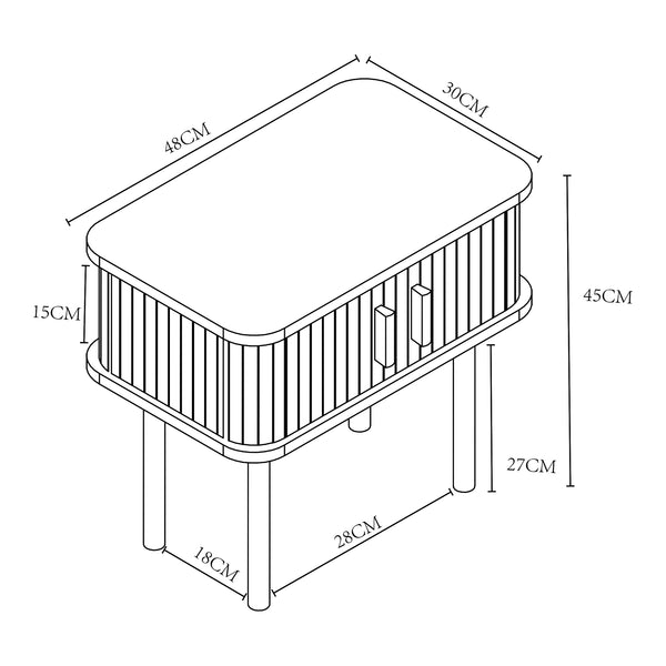 Table d'appoint Tvedestrand 48x30x45 cm Couleur bois/Noir [en.casa]