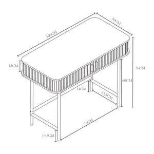 Console Tvedestrand 100x50x76 cm Couleur bois/Noir [en.casa]