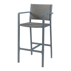 Lot de 2 tabourets de bar pour extérieur Avise hauteur d'assise 75 cm anthracite gris foncé casa.pro