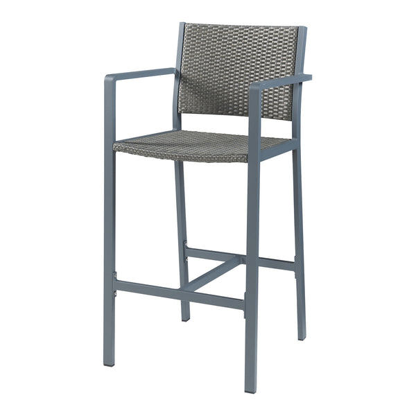 Lot de 2 tabourets de bar pour extérieur Avise hauteur d'assise 75 cm anthracite gris foncé casa.pro