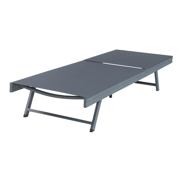 Chaise longue de jardin Baragiano 197 x 64 x 30 cm anthracite gris foncé casa.pro