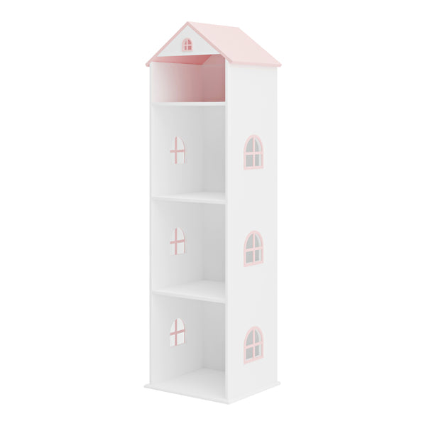 Étagère pour enfants Vipsali 140x40x35 cm Blanc/Rose [en.casa]