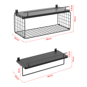 Étagère murale Vik lot de 2 noir [en.casa]