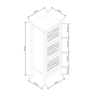 Armoire d'appoint Ypäjä 82 x 33 x 27cm bambou naturel [en.casa]