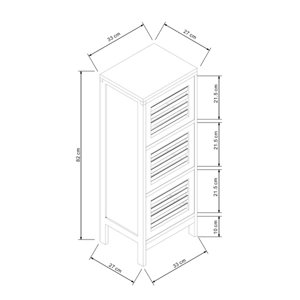 Armoire d'appoint Ypäjä 82 x 33 x 27cm bambou naturel [en.casa]