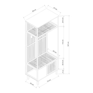 Portemanteau Ypäjä 187 x 80 x 47 cm bambou naturel [en.casa]