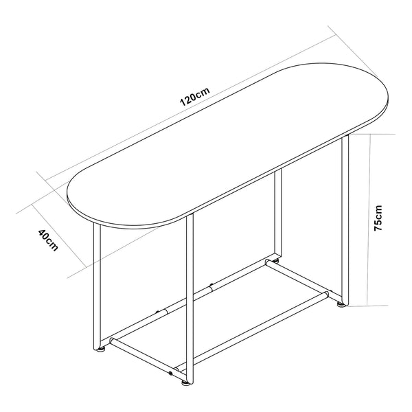 Console Nordfron 120x40x75 cm Marbre, blanc [en.casa]