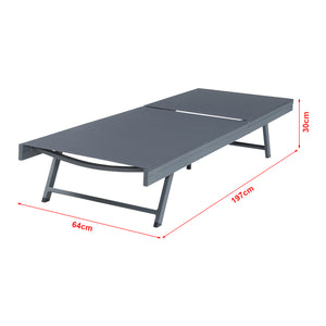 Chaise longue Baragiano avec table d'appoint anthracite gris foncé casa.pro