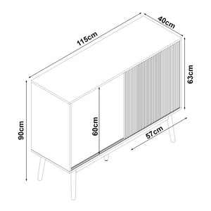 Buffet Landskrona 115x40x90 cm aspect chêne [en.casa]
