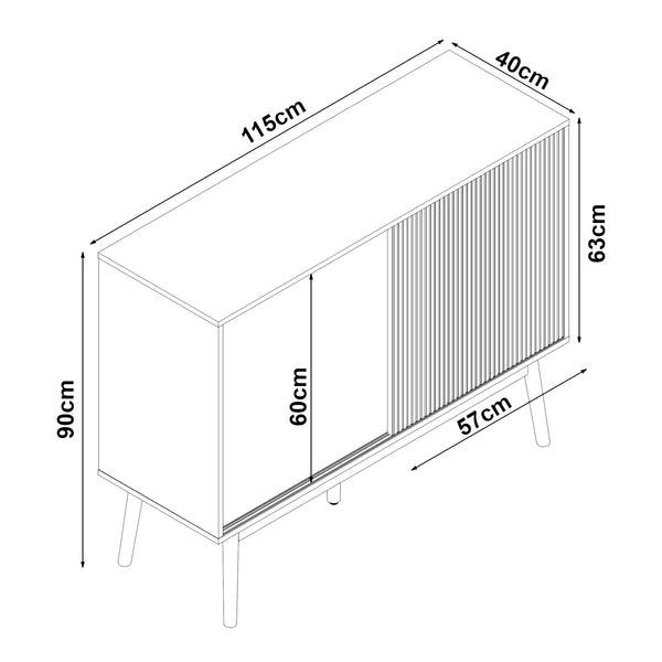 Buffet Landskrona 115x40x90 cm aspect chêne [en.casa]