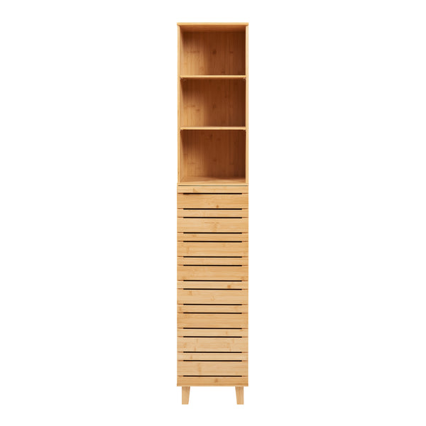 Meuble colonne de salle de bain Epind bambou 180 x 33 x 30 cm naturel [en.casa]