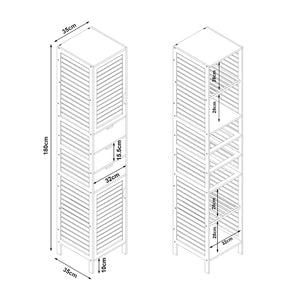 Armoire haute Boksereys 180x35x35 cm Bambou [en.casa]