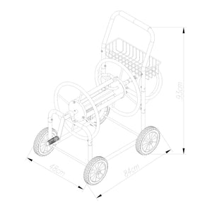 Enrouleur de tuyau Gelibolu 3/4 pouce pour tuyau jusqu'à 65 m gris [pro.tec] 