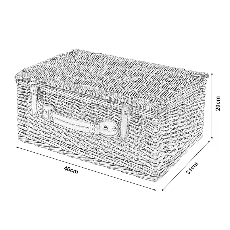 Croquis coté Panier de pique-nique pour 4 personnes Brindisi marron casa.pro