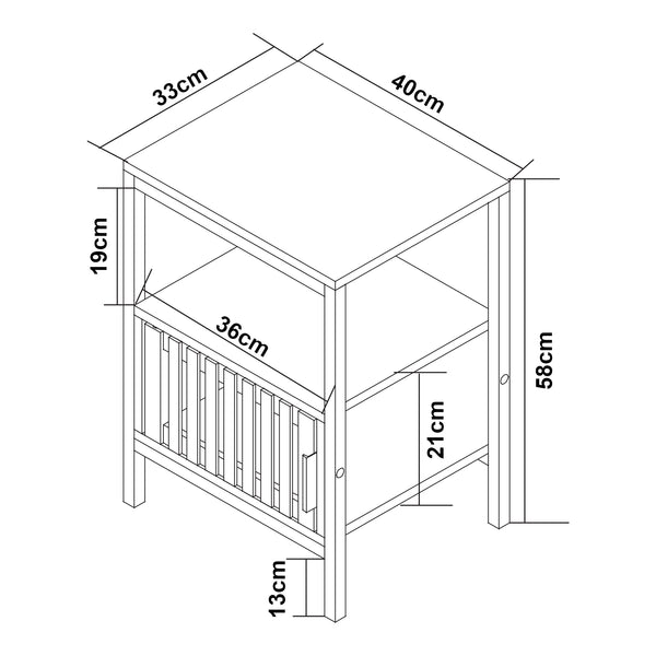Nachttisch Luniehti 58x40x33 cm Schwarz/Natur [en.casa]