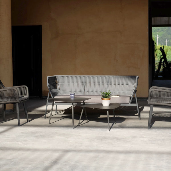 Lot de 2 tables basses Aymavilles gigognes gris anthracite casa.pro