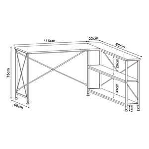 Bureau Raundsvalt 137 x 88 x 75 cm noir [en.casa]