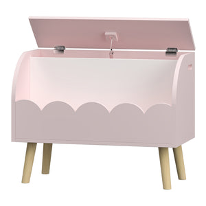 Coffre à jouets Vestnes 60x30x44 cm Cotton Candy/Blanc [en.casa]