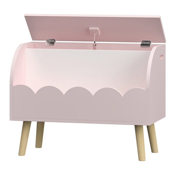 Coffre à jouets Vestnes 60x30x44 cm Cotton Candy/Blanc [en.casa]