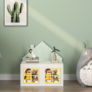 Coffre à jouets Vipsali 56x60x33 cm Vert menthe/Blanc [en.casa]