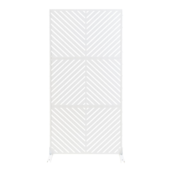 Cloison de séparation Kekan acier 200 x 100 x 50 cm blanc casa.pro 