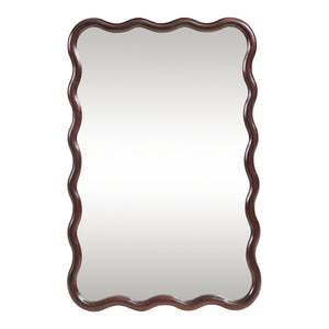 Miroir mural Porloskid 90x60 cm Marron foncé [en.casa]